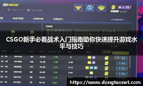 CSGO新手必看战术入门指南助你快速提升游戏水平与技巧