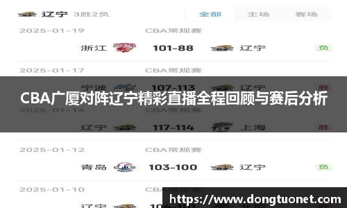 CBA广厦对阵辽宁精彩直播全程回顾与赛后分析